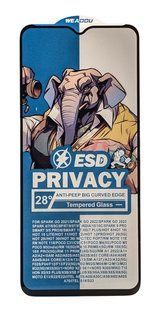 Захисне скло Elephant Privacy для Vivo Y35 Plus антишпіон black 20502 фото