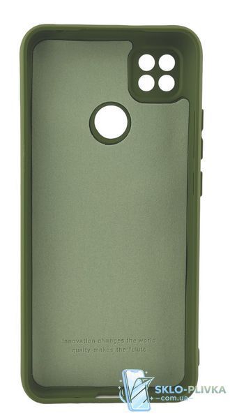 Чехол Silicone Case Box для Xiaomi Redmi 10A бампер с микрофиброй зеленый 15326 фото