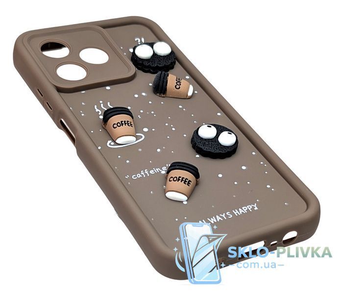 Чехол Shock Case 3D Print для Realme Narzo N53 (RMX3761) бампер силиконовый коричневый с рисунком Coffee 21620 фото