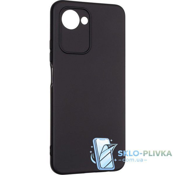 Чехол Silicone Case для Realme C30s бампер с микрофиброй черный 21037 фото