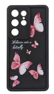 Чохол Shock Case Print для телефона Samsung Galaxy S25 Ultra бампер силіконовий чорний з малюнком Метелики 50121 фото