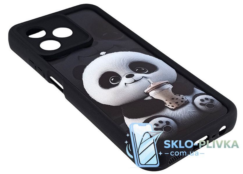Чехол Shock Case Print для Realme NARZO N53 (RMX3761) бампер силиконовый черный с рисунком панда 21299 фото