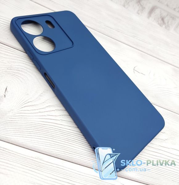 Чохол Silicone Case для Poco C65 бампер із мікрофіброю синій 18303 фото