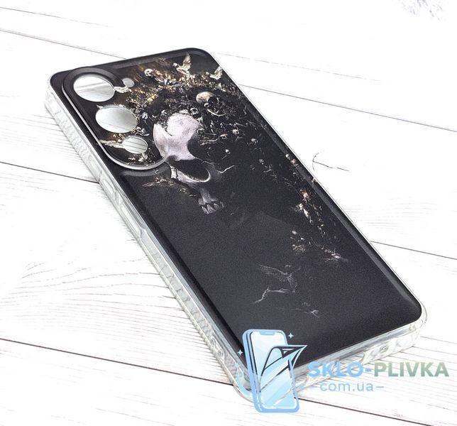 Чохол Silicone Case Print для Vivo Y04 (V2430) прозорий бампер з принтом череп абстракція 20471 фото