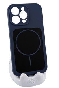 Чохол Magnetic Vision для Apple iPhone 13 Pro бампер із мікрофіброю темно-синій 395741 фото